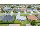 An aerial view showcases a quiet neighborhood at 3024 Burbank Ln, The Villages, FL 32162
