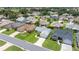 An aerial view showcasing the neighborhood at 3024 Burbank Ln, The Villages, FL 32162