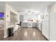 Modern kitchen with stainless steel appliances, countertop seating, and ample counter space at 5005 Ne 22Nd Ave, Ocala, FL 34479