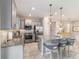 A modern kitchen with stainless steel appliances and a quartz countertop island with seating at 5651 Nw 40Th Pl, Ocala, FL 34482