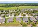 Expansive aerial view showcasing a residential neighborhood nestled amidst lush greenery and open fields at 6683 Sw 97Th Terrace Rd, Ocala, FL 34481