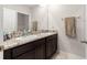 Bathroom featuring dual sinks with granite countertops and framed mirror at 8142 Sw 59Th Ave, Ocala, FL 34476