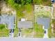 Aerial view showcasing the property with a fenced backyard and surrounding neighborhood homes at 9 Bahia Trace Loop, Ocala, FL 34472