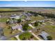 Aerial view of the Leeward Air Ranch community featuring well-maintained homes and private airstrips at 9622 Se 71St Ct, Ocala, FL 34472