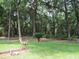 Lush wooded area with palm trees in the back and two deer statues on green grass at 14192 Sw 112Th Cir, Dunnellon, FL 34432