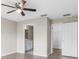 Bright bedroom featuring modern ceiling fan, neutral walls, and closet at 17277 Sw 44Th Cir, Ocala, FL 34473