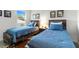 Bedroom with hardwood floors, large window and two twin beds at 19551 Sw 77Th Loop, Dunnellon, FL 34432