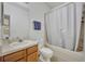 Clean bathroom with a shower-tub combo, and vanity with ample counter space at 4897 Cypress Wood Dr # 6313, Orlando, FL 32811