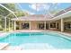 Beautiful backyard pool with an enclosure to keep the water clean and free of debris at 7915 Se 12Th Cir, Ocala, FL 34480