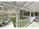 Relaxing back porch with a view of the fenced backyard with swing set at 828 Se 3Rd St, Ocala, FL 34471