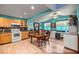 Eat-in kitchen featuring a dining table, laminate floors, cabinets with lots of natural light at 22535 Sw 117Th St, Dunnellon, FL 34431