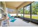 Enclosed back porch area featuring views of the backyard, neutral decor and patio furniture at 7133 Sw 135Th Pl, Ocala, FL 34473