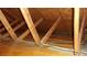 A full view of the attic with wooden beams at 8781 Sw 82Nd Court Rd, Ocala, FL 34481