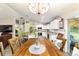 Dining area featuring a wooden table with white chairs and sliding glass door access to outdoor area at 13131 Sw 73Rd St, Ocala, FL 34481