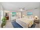 Bright bedroom featuring a blue rug, a walk-in closet, and ensuite bathroom at 16605 Sw 31 Cir, Ocala, FL 34473