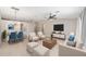 Open-concept living room with modern furniture, stylish decor, and neutral tones at 16605 Sw 31 Cir, Ocala, FL 34473
