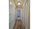 Hallway with wood-look floors and access to the bathroom at 20 Malauka Trail Crse, Ocklawaha, FL 32179