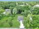 Aerial view of a lovely home with a spacious yard, surrounded by lush green trees, creating a peaceful setting at 3696 Se 139Th Ln, Summerfield, FL 34491