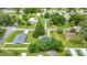 Aerial shot showing home with fenced yard, driveway, and other houses nearby with established lawns at 6511 Se 25Th Ave, Ocala, FL 34480