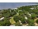 High aerial view of a waterfront community with houses and mature trees at 12335 Se 130Th Ct, Ocklawaha, FL 32179
