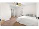 Comfortable bedroom with a ceiling fan, window, closet, and neutral carpet at 15621 Se 103Rd Ter, Summerfield, FL 34491