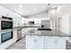 Bright kitchen with white cabinets, granite countertops, and stainless steel appliances at 226 Locust Ln, Ocala, FL 34472