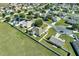 Aerial view showcases the home in a quiet, residential neighborhood at 9952 Sw 58Th Ave, Ocala, FL 34476