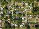 Aerial view of neighborhood featuring mature trees and well-maintained properties with several backyard pools at 327 Se 50Th Ave, Ocala, FL 34471