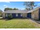 A charming blue home with stone accents and a well-manicured lawn offers great curb appeal at 327 Se 50Th Ave, Ocala, FL 34471