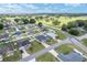 High angle view of homes in a lush green community, some with pools and white fences at 6646 Sw 64Th Ave, Ocala, FL 34476
