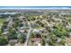 An aerial view of the neighborhood with mature trees and manicured lawns in a desirable community close to the lake at 70 Sapphire Rd, Ocala, FL 34472