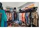 Organized walk-in closet with ample shelving and hanging space for clothes and accessories at 1584 Silhouette Dr, Clermont, FL 34711