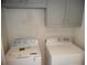 Convenient laundry area with washer, dryer, and overhead cabinets for storage at 3223 Sw 41St Ave, Ocala, FL 34474