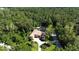 Aerial shot of a secluded estate surrounded by lush greenery and featuring a private pool area at 695 Se 47Th Loop, Ocala, FL 34480