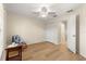 Comfortable bedroom with a ceiling fan and a closet, promoting relaxation at 8034 Sw 81St Loop, Ocala, FL 34476