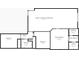 Layout showing primary bedroom, bathroom, closet, two other bedrooms, bathroom, hallway, and open kitchen, living, dining room at 125 Placid Woods Ct, Sanford, FL 32773