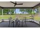 Relaxing screened porch with views of the outdoor landscape offers a tranquil space for outdoor seating at 21191 Sw Plantation St, Dunnellon, FL 34431