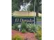 Entrance sign for El Dorado community, featuring well-maintained landscaping at 2640 Sw 36Th Ln, Ocala, FL 34471