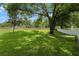 Expansive backyard with a large shade tree and a well-maintained lawn at 3883 Se 51St Ct, Ocala, FL 34480