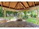 Outdoor kitchen with a view of the private backyard with lush landscaping and seating at 5390 Se 15Th Ct, Ocala, FL 34480