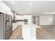Modern kitchen featuring white cabinetry, stainless steel appliances and an island at 10045 Sw 82Nd Place Rd, Ocala, FL 34481