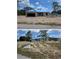 Exterior views of a house under construction featuring concrete block walls and a blue tarp roof at 13322 Sw 85 Cir, Ocala, FL 34473