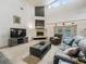Bright living area with fireplace, high ceilings and direct pool access at 1630 Se 29Th Ter, Ocala, FL 34471