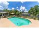 Sparkling pool surrounded by a black fence and lush greenery for ultimate privacy at 2151 Se 59Th St, Ocala, FL 34480