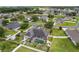 Aerial view of a home featuring a screened-in pool, spa, lush landscaping, and a well-maintained yard at 4731 Se 34Th St, Ocala, FL 34480