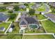 Aerial view of a home with a screened pool, spa, and a well-maintained lawn at 4731 Se 34Th St, Ocala, FL 34480