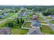 Wide angle aerial showing the homes in the community and the green spaces nearby at 7327 Sw 129Th Ln, Ocala, FL 34473