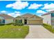 Charming single-story home with well-maintained lawn and a two-car garage on a beautiful sunny day at 8685 Sw 49Th Cir, Ocala, FL 34476