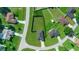 An aerial view displays a home's layout and landscaping in its neighborhood setting at 11330 Sw 61St Cir, Ocala, FL 34476