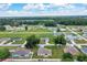 An aerial view of a neighborhood featuring green lawns, mature trees, and various single-Gathering homes at 1689 Ne 161St Pl, Citra, FL 32113